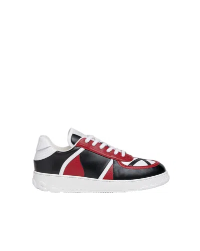 Gcds Man Sneakers Red Size 12 Soft Leather In Multicolor