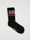 Gcds Logo-embroidered Ribbed Socks In Black