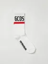 Gcds Logo-embroidered Ribbed Socks In White