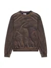 Gcds Solarized Crewneck Sweatshirt With Logo Patch In Gray