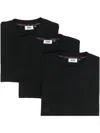 Gcds Pack Of Three Cotton T-shirts In Black
