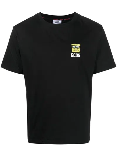 Gcds X Spongebob Embroidered T-shirt In Black