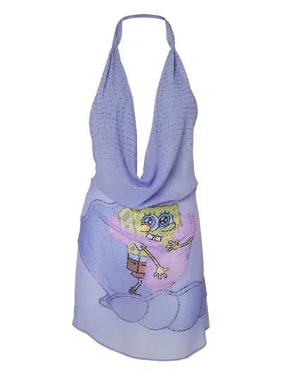 Gcds Spongebob-print Minidress In Purple