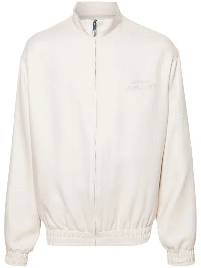 Gcds Sports Jacket With Embroidery In White