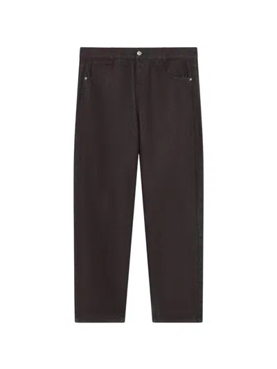 Gcds Sprayed Denim Trousers In Burgundy