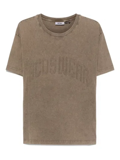 Gcds Stone Washed T-shirt In Brown