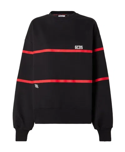 GCDS STRIPE-DETAILED SWEATSHIRT