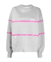 Gcds Stripe-detailed Sweatshirt In White