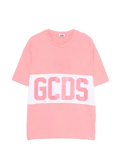 Gcds Kids' Stripe T-shirt In Pink
