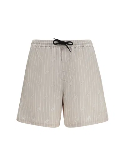 Gcds Striped All-over Logo Swim Shorts In Multi