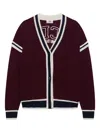 Gcds Striped Button Cardigan In Red