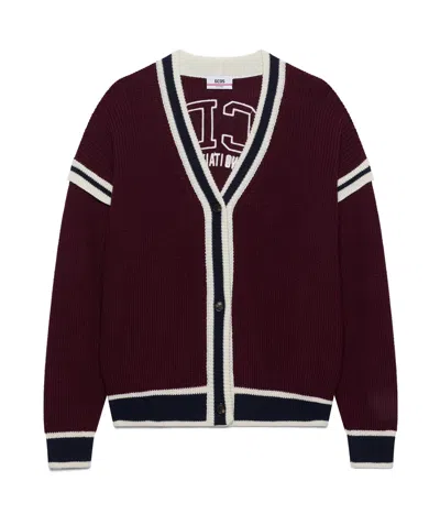 GCDS STRIPED BUTTON CARDIGAN