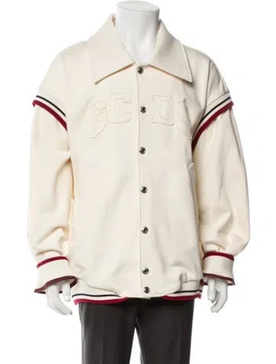 Pre-owned Gcds Striped Jacket In Neutral