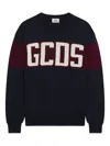 Gcds Striped Logo-detail Sweater In Blue