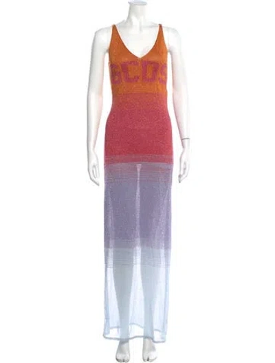 Pre-owned Gcds Striped Long Dress