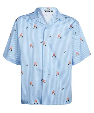 Gcds Striped Shirt In Blue