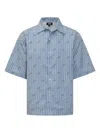 Gcds Pinstripe Bowling Shirt In Blue