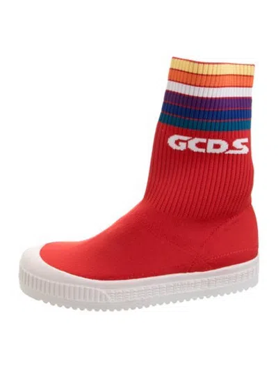 Pre-owned Gcds Striped Sneakers In Red