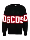 Gcds Black Sweater With Bold Red Band And Block Letters In Multi