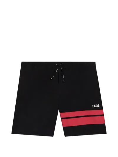 Gcds Striped Swim Shorts In Black