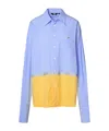 Gcds Striped Tape Shirt In Blue