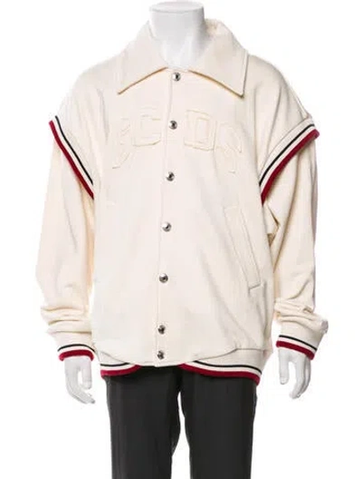Pre-owned Gcds Striped Varsity Jacket In Neutral
