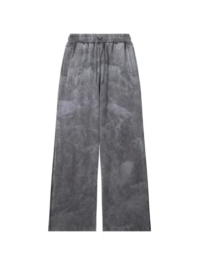 Gcds Studded Logo-patch Track Pants In Gray
