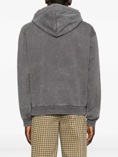 Gcds Studded-logo Long-sleeve Hoodie In Gray