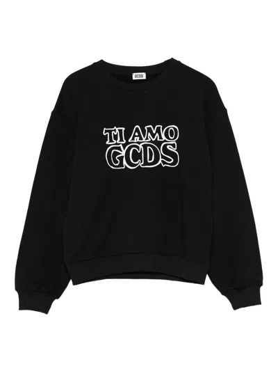 Gcds Kids' Printed Sweatshirt In Black