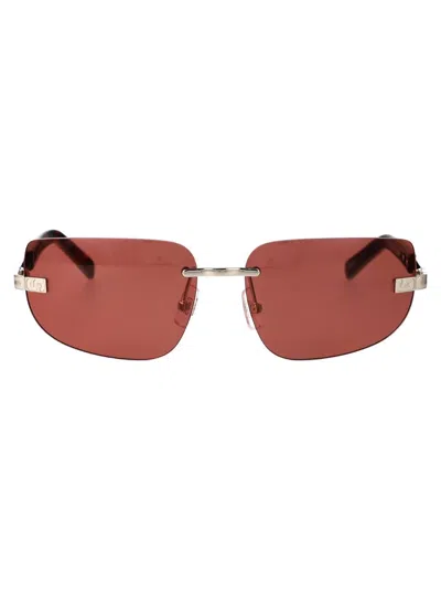 Gcds Sunglasses In Silver Bordeaux