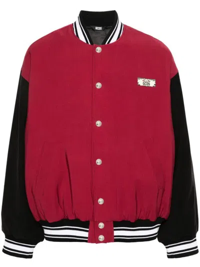 Gcds Sunny Varsity Bomber Jacket In Red