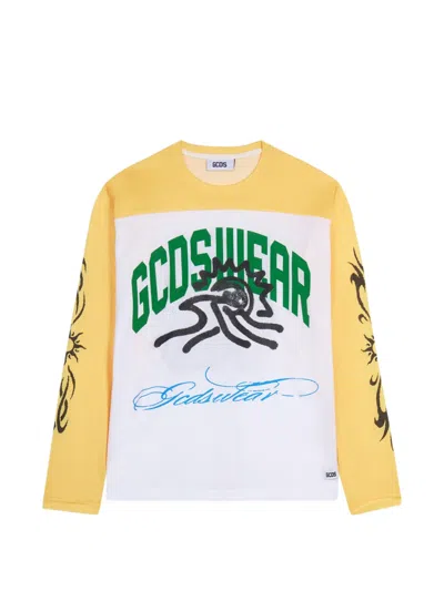 Gcds Sunset Long-sleeve T-shirt In Yellow