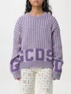 Gcds Logo Intarsia-knit Crewneck Jumper In Violett