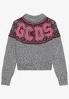 Gcds Pullover Mit Intarsien-logo In Gray