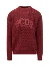 Gcds Sweater With Logo In Bordeaux