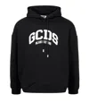 Gcds Cotton Hooded Sweatshirt Kangaroo Pocket In Black