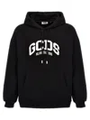 Gcds Cotton Hooded Sweatshirt Kangaroo Pocket In Black