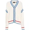 Gcds Logo-patch Cotton Cardigan In White