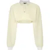 Gcds Bling Cropped Polo Top In Yellow