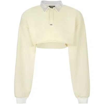 Gcds Bling Cropped Polo Top In Yellow