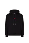 Gcds Eco Logo Print Regular Hoodie In Black