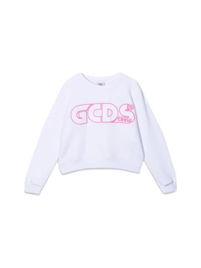 Gcds Kids' Sweatshirt Cropped Girl In White