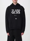 Gcds Cotton Hooded Sweatshirt Kangaroo Pocket In Black