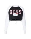 Gcds Hello Kitty Cotton Crop Sweatshirt In Nero