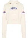 Gcds Crystal-embellished Cropped Hoodie In White