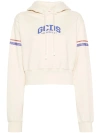 Gcds Crystal-embellished Cropped Hoodie In White