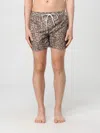 Gcds Essentials Monogram Swim Shorts In Brown