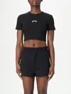 Gcds Logo Embroidered Crop T-shirt In Black