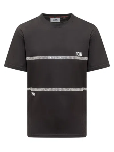 Gcds T-shirt With Bling Logo In Black
