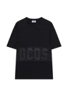 Gcds Man T-shirt Z0mlqc109j101 999b Band Logo Tonal Loose Ss T-shi Black In Black